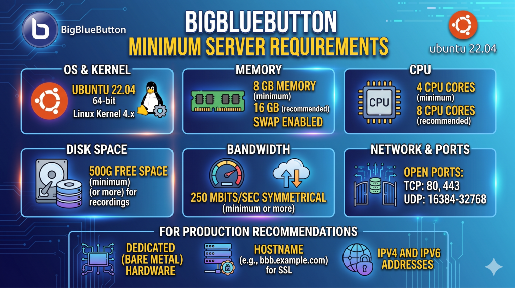 BigBlueButton: Minimum Server Requirements