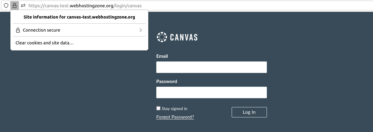 SSL certificate is installed for Canvas LMS